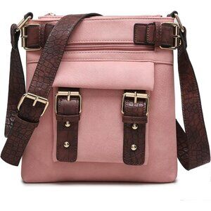 Women Lightweight Crossbody Bags Soft Vegan Leather Messenger Bag Shoulder Bag T